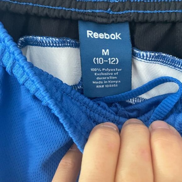 Reebok blue/black/white athletic shorts M 10-12 - Picture 2 of 3